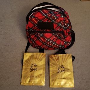 VS Pink Mini Plaid Backpack & Face Masks Bundle